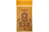 A CHINESE COLOR AND INK SILK 'BUDDHA' PAINTING 