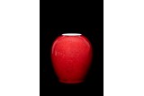 A CHINESE RED GLAZED JAR
