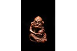 A BAMBOO ROOT CARVED ASCETIC LUOHAN