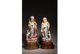A PAIR OF CHINESE FAMILLE ROSE 'SHOULAO' FIGURES 