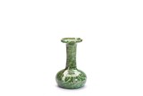A CHINESE MARBLED GREEN GLAZE VASE
