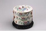 A CHINESE FAMILLE ROSE 'FLOWERS' THREE TIER BOX