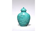 A CHINESE TURQUOISE 'LANDSCAPE' SNUFF BOTTLE