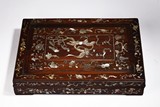 A MOTHER OF PEARL INLAID ROSEWOOD DOCUMENT BOX