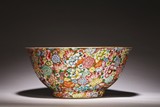 A CHINESE FAMILLE ROSE MILLE FLEURS BOWL