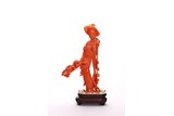 A CHINESE CORAL 'CONSORT RONG' CARVING
