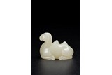 A CHINESE WHITE JADE CARVING OF CAMEL 