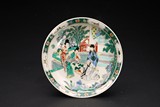 A CHINESE FAMILLE VERTE 'STORY SCENE' DISH
