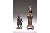 A GROUP OF TWO CHINESE DAOIST DEITY FIGURINES