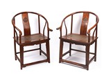 A PAIR OF CHINESE HUANGHUALI ARMCHAIRS