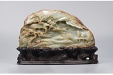 A CHINESE JADE CARVED 'FIGURINES' BOULDER, SHANZI