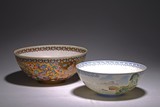 A SET OF TWO 'EGG SHELL' FAMILLE ROSE BOWLS