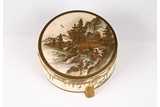 A MEIJI PERIOD SATSUMA BOX AND COVER