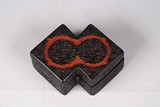 A CINNABAR LACQUER BOX AND COVER