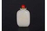 A CHINESE WHITE JADE 'LANDSCAPE' SNUFF BOTTLE