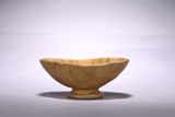 A CHINESE YELLOW GLAZE POTTERY STEM CUP
