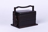 A CHINESE ZITAN TWO TIERED CARRY BOX