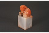 A CHINESE SOAPSTONE 'LION' SEAL