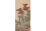 ATTRIBUTED TO JIANG TINGXI: COLOR AND INK ON SILK 'LINGZHI'