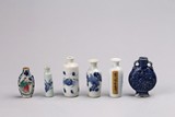 A GROUP OF SIX PORCELAIN SNUFF BOTTLES