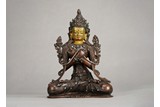 A COPPER ALLOY INLAID FIGURE OF VAJRADHARA