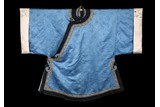 A BLUE SILK BROCADE EMBROIDERED LADIES ROBE