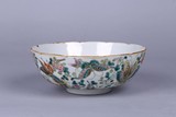 A CHINESE FAMILLE ROSE BUTTERFLIES BOWL