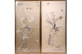 TWO CHINESE EMBROIDERED 'BIRDS' PANELS