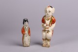 TWO CIZHOU PAINTED FIGURES 