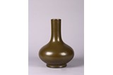 A CHINESE TEADUST GLAZED BOTTLE VASE