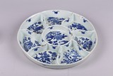 A CHINESE BLUE AND WHITE 'FLOWERS' SWEETMEAT TRAY