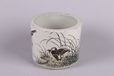 A CHINESE QIANJIANG GLAZE 'GEESE' BRUSHPOT