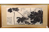 COLOR AND INK ON PAPER 'LOTUS', ATTRIBUTED TO ZHANG DAQIAN