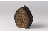 A TIBETAN GILT COPPER ALLOY GAU BOX
