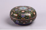 A CHINESE CLOISONNE ENAMEL CIRCULAR BOX AND COVER